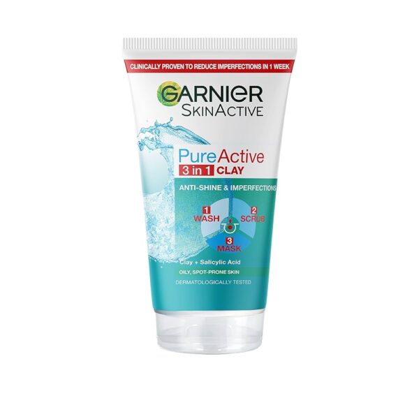Garnier Pure Cleansing 3in1 Clay Mask Scrub, 150ml