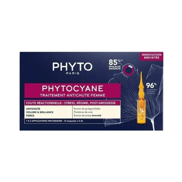 Phyto Phytocyane Hair Treatment Anti-Hair Loss Vials for Women, 12 × 5 ml