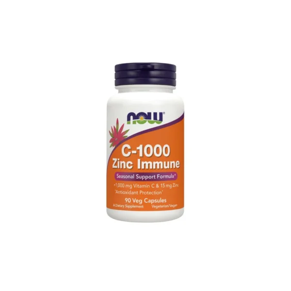 NOW C-1000 Zinc Immune 90 Veg Capsules