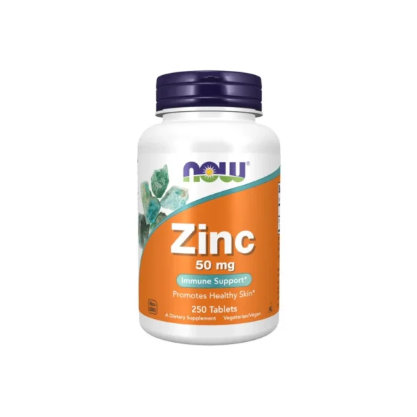 NOW Zinc 50 mg Immune Support Promotes Healthy Skin 250 Tablets