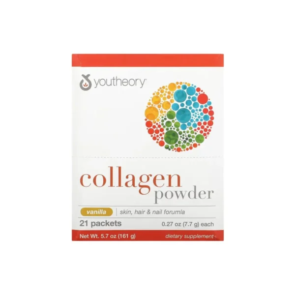 Youtheory Collagen Powder Vanilla, 21 Packets