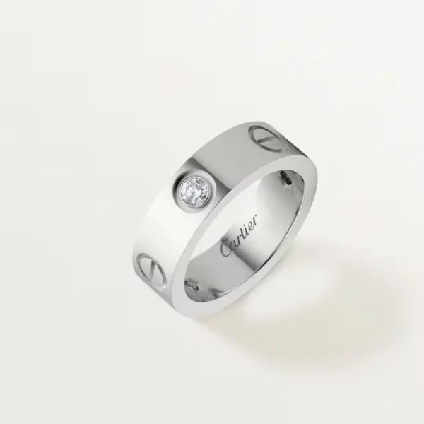 Cartier, Classic LOVE Ring with Three Diamonds, White Gold
