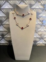CLOVER 20 MOTIFS LASER CARNELIAN NECKLACE - Image 5
