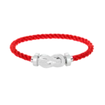 FORCE LARGE HORSESHOE CLASP METAL BRACELET - 11. Red White wire rope