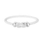FORCE LARGE HORSESHOE CLASP METAL BRACELET - 13. White nylon rope