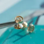 LOVE EARRINGS PINK GOLD 10MM - Image 3