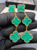 CLOVER MALACHITE 3 MOTIFS GOLD - Image 3