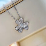 CLOVER DIAMOND NECKLACE SILVER - Image 2