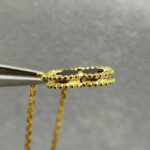 CLOVER 15MM BLACK ONYX SINGLE FLOWER NECKLACE - Image 4