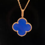 CLOVER 25MM NECKLACE TURQUOISE ROSE GOLD