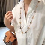 CLOVER 20 MOTIFS DARK MOP DIAMOND NECKLACE