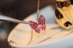 BUTTERFLY RED DIAMOND ROSE GOLD NECKLACE - Image 3