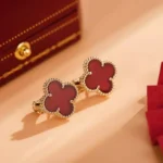 CLOVER MEDIUM 1 MOTIFS CARNELIAN EARRINGS - Image 4