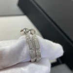 LOVE DIAMOND SILVER HOOP EARRINGS - Image 3