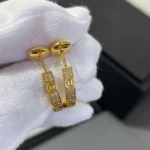 LOVE DIAMOND GOLD HOOP EARRINGS - Image 3