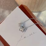 PERLEE DOUBLE PENDANT SILVER DIAMOND NECKLACE