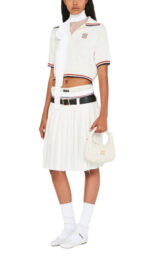 M.iu M.iu | Wander Shoulder Bag in Matelassé Nappa Leather "White" - Image 4