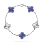 CLOVER 5 MOTIF BLUE VEINS BRACELET COLLECTION - Silver-Laser, 19