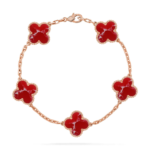 CLOVER 5 MOTIF RED PATTERN BRACELET COLLECTION - Rose
