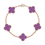 CLOVER 5 MOTIF LIGHT PURPLE BRACELET COLLECTION - Rose, 19
