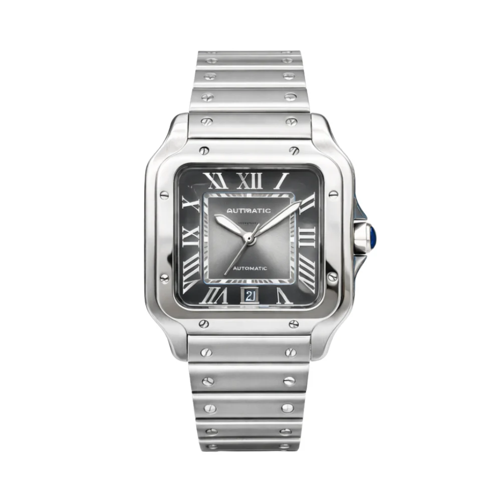4_d429b620-52fc-45cb-a5dc-0fe16075dc68 Car.tier Watch | Santos de Car.tier silver & Graduated Green Dial - Image 1