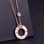 LOVE NECKLACE 16MM 2 DIAMONDS - Image 4