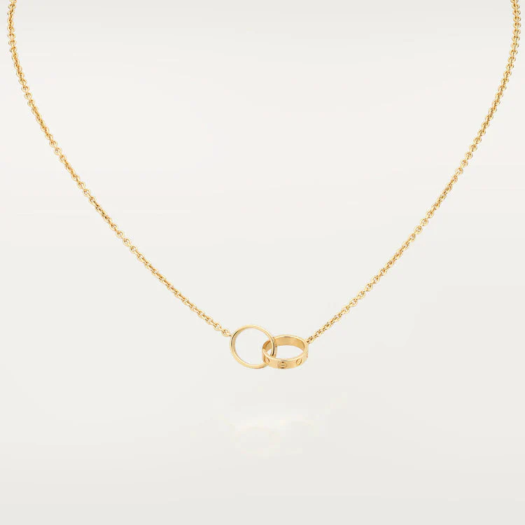 637708818009462947-2088255_81baa499-2132-44e8-84d4-abf8c82d03e7 LOVE NECKLACE DOUBLE RING GOLD - Image 1