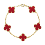 CLOVER 5 MOTIF RED CORNELIAN BRACELET COLLECTION