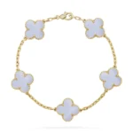 CLOVER 5 MOTIF PURPLE CHALCEDONY BRACELET COLLECTION
