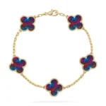 CLOVER 5 MOTIF COLOR GEMSTONES BRACELET COLLECTION