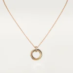 TRINITY NECKLACE SILVER GOLD PINK GOLD DIAMONDS
