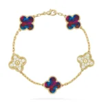 CLOVER 5 MOTIF COLOR GEMSTONES BRACELET COLLECTION - Image 4