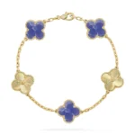 CLOVER 5 MOTIF BLUE VEINS BRACELET COLLECTION - Gold-Laser, 19