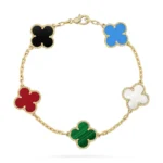 CLOVER 5 MOTIFS MULTICOLOR BRACELET