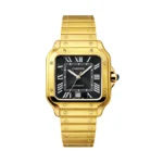 Car.tier Watch | Santos de Car.tier Gold-Tone Black Dial