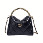 Chan.el Bag | 24B Mini Top Handle Bag with Chain in Black