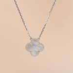 CLOVER 15MM WHITE MOTHER-OF-PEARL SILVER - Image 6