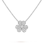 CLOVER DIAMOND NECKLACE SILVER - Image 3
