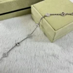 CLOVER 6 MOTIF DIAMOND LASER BRACELET - Silver, 16(Customizable)