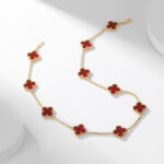 CLOVER 10 MOTIFS CARNELIAN NECKLACE - Image 2