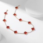 CLOVER 10 MOTIFS CARNELIAN NECKLACE - Image 4
