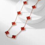 CLOVER 10 MOTIFS CARNELIAN NECKLACE - Image 9