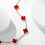 CLOVER 10 MOTIFS CARNELIAN NECKLACE - Image 8