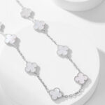 CLOVER 10 MOTIFS WHITE MOTHER OF PEARL NECKLACE - Image 3