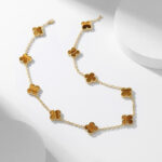 CLOVER 10 MOTIFS TIGER EYE NECKLACE - Image 9
