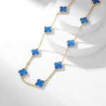 CLOVER 10 MOTIFS BLUE AGATE NECKLACE - Image 8
