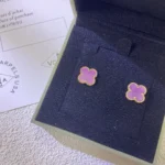 CLOVER MINI 9.5MM PURPLE VIOLET EARRINGS - Image 3
