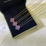CLOVER 15MM DIAMOND PURPLE VIOLET NECKLACE - Image 6