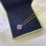 CLOVER 15MM PURPLE VIOLET NECKLACE - Image 3