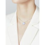 CLOVER 15MM BLUE CHALCEDONY NECKLACE SILVER - Image 4